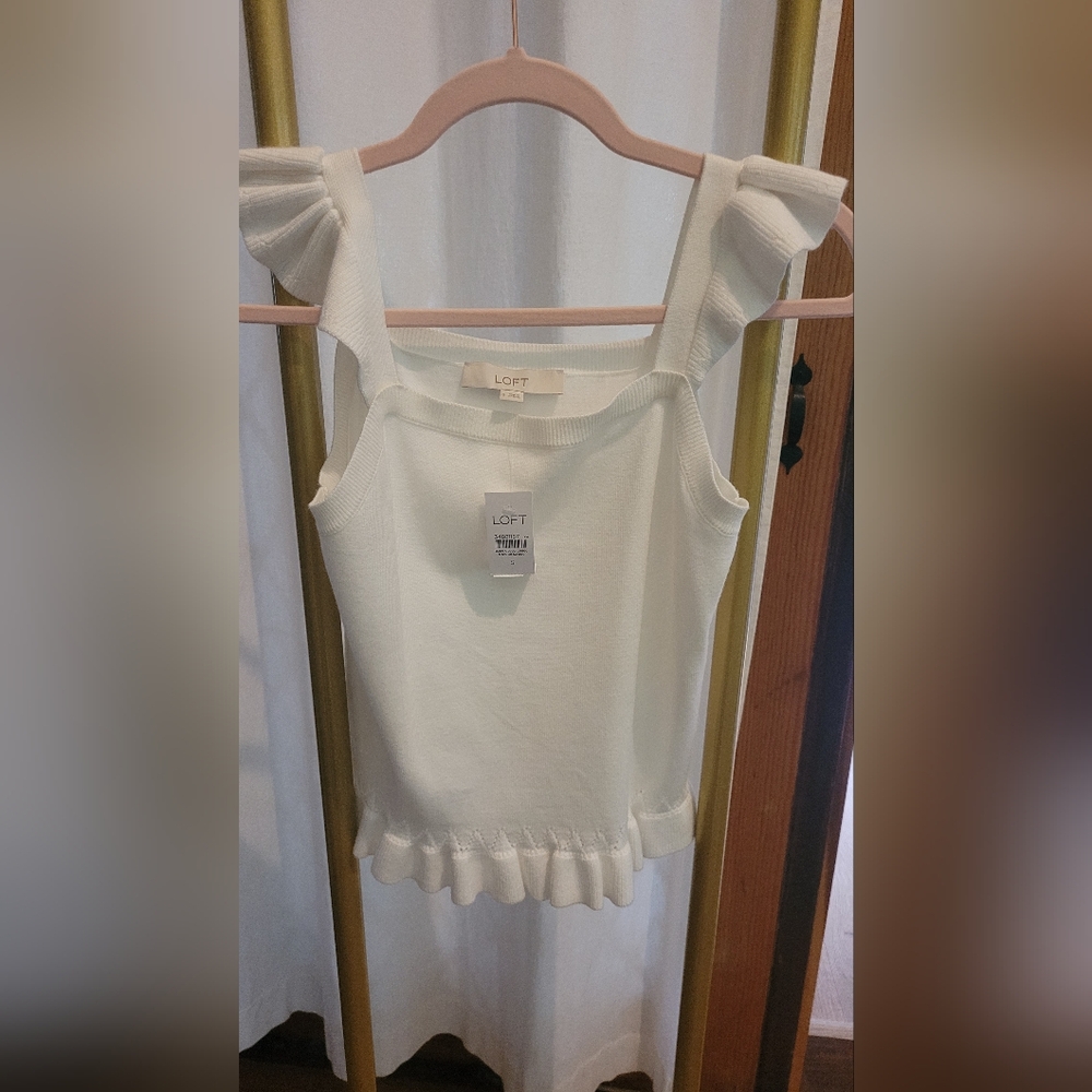 NWT white loft tank top